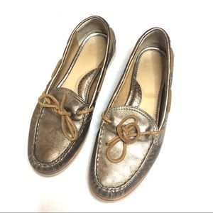 Frye Metallic boat shoes